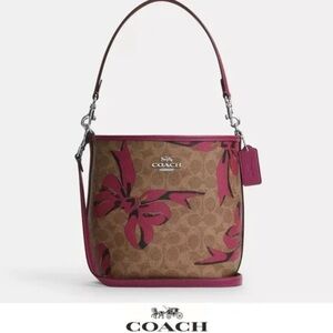 Coach City Bucket Bag In Signature Canvas With Bow Print